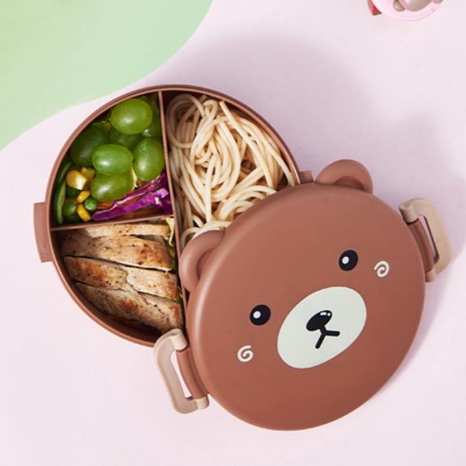 jual KOTAK MAKAN SIANG 6391 BROWN CUB/KOTAK MAKAN 3 SEKAT BERUANG COKLAT