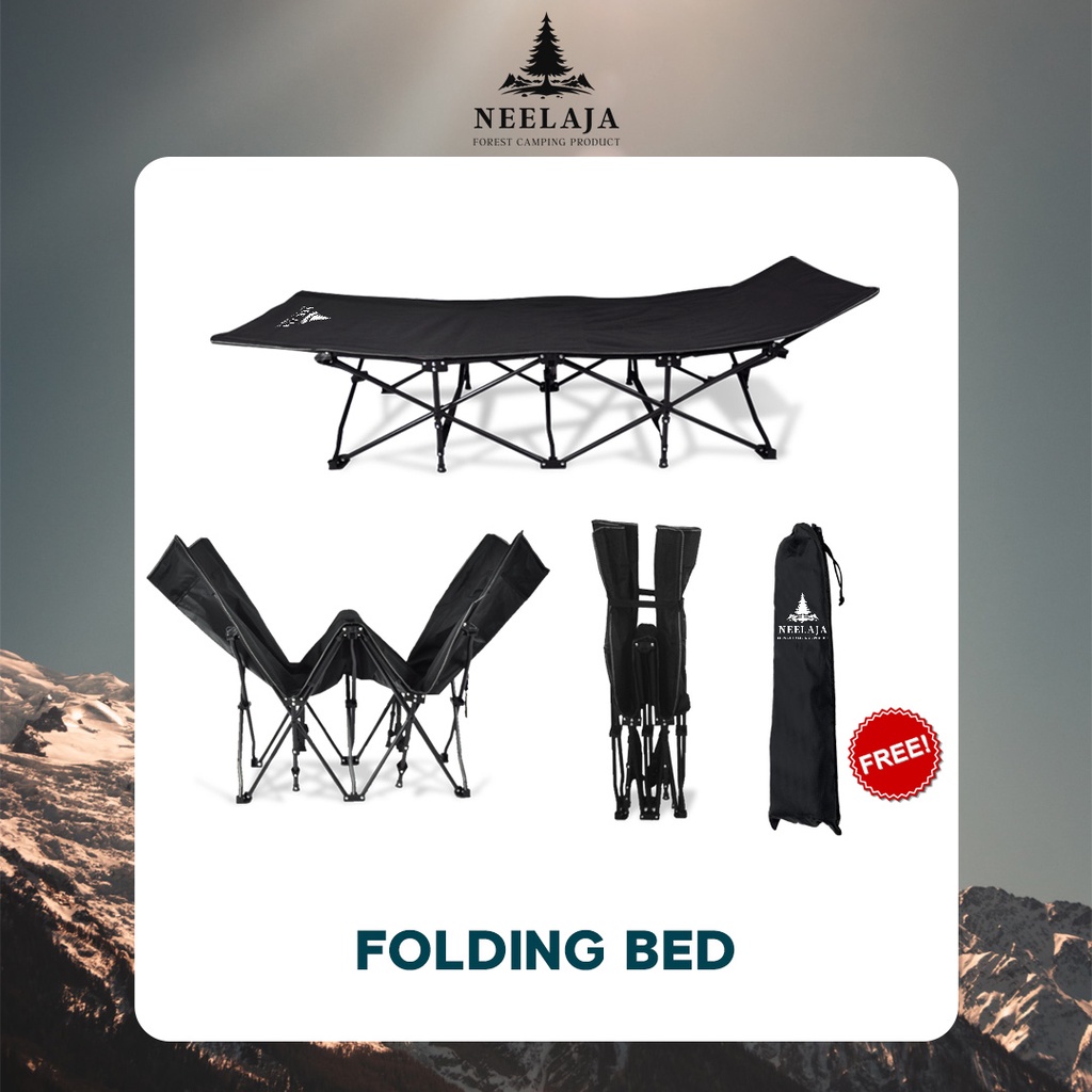 [Neelaja] Folding Bed Portable Tempat Tidur Ranjang Besi Lipat Velbed