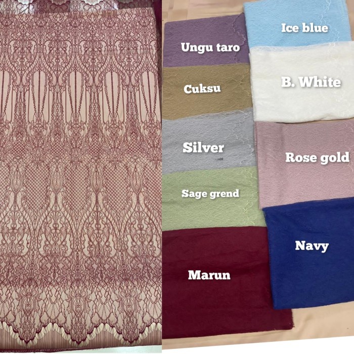 Terlaris Kain Brukat Chantily Brokat Semi Prancis Bahan Kebaya Brukat Lace