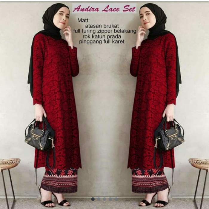 Terlaris Atasan Kebaya Brukat Modern Long Cape Hijau Atasan Kebaya Tunik Brokat