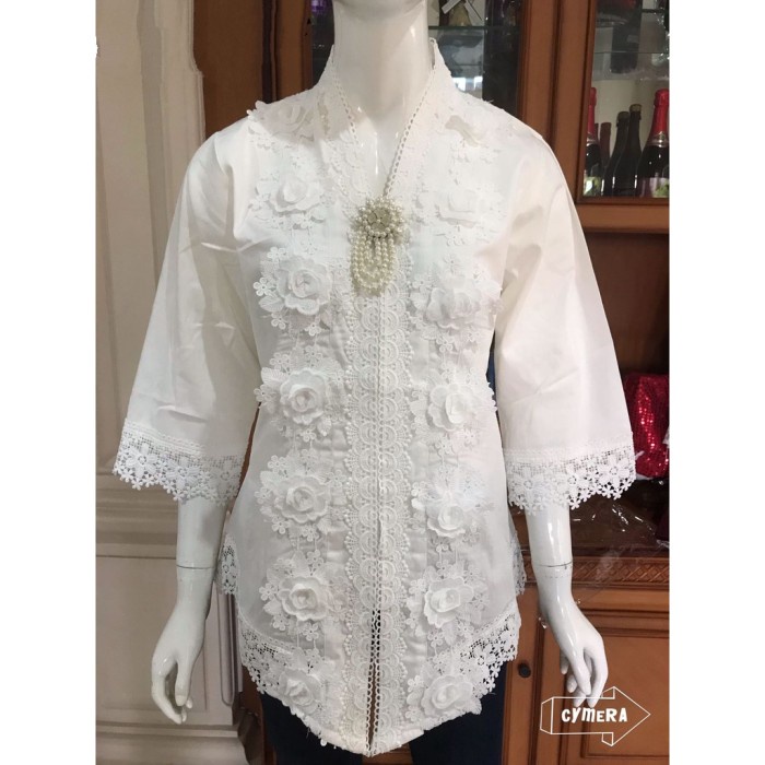 Terlaris Kebaya Brukat Modern Premium Putih Bros Kebaya Brukat