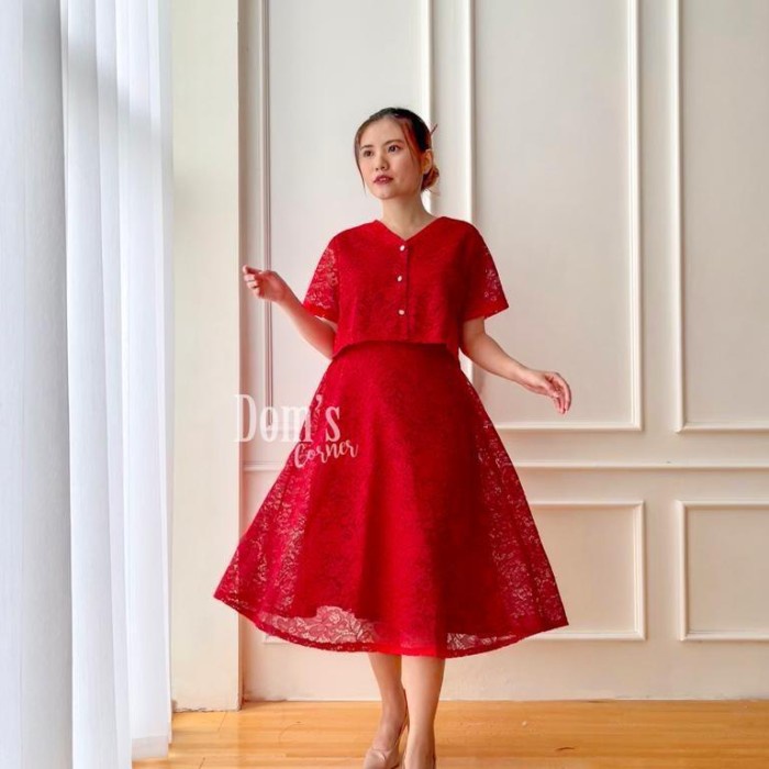 Terlaris Brokat Seri - Yuki Set - Atasan Bawahan Brokat - Baju Set Kondangan