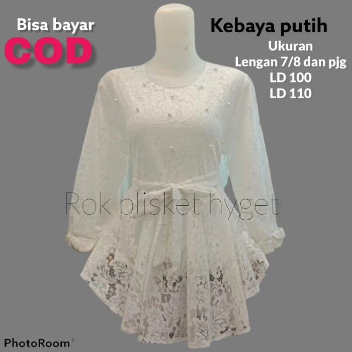 Terlaris Atasan Full Brukat/Blus Full Brukat/Blua Putih/Atasan Brukat Putih