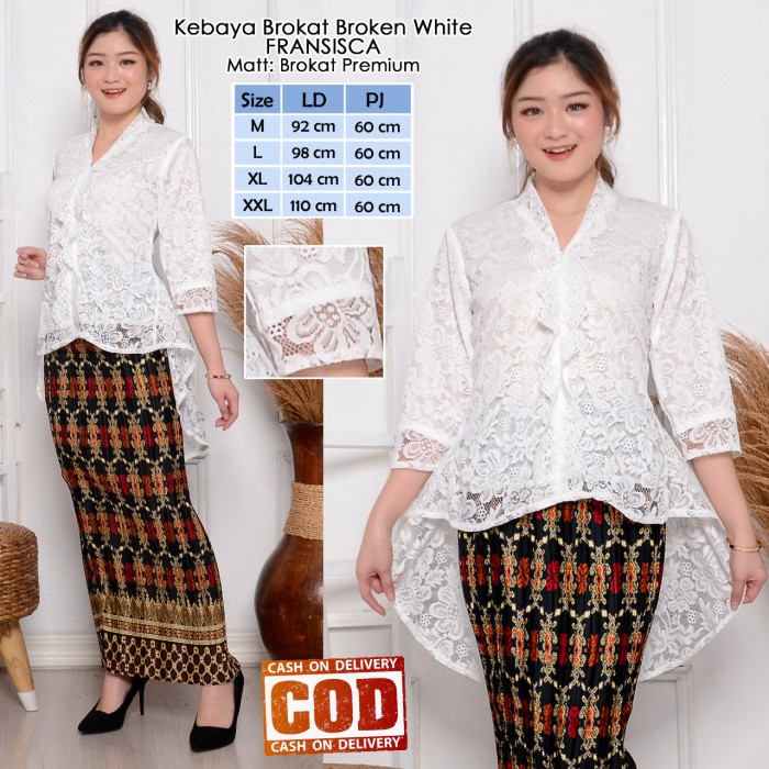 Terlaris Atasan Kebaya Brokat Putih Elegan MewahKebaya AkadKebaya Kondangan