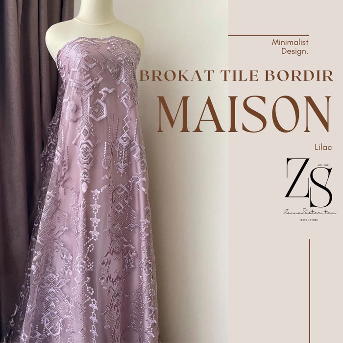 Terlaris Brokat Tile Premium Maison Saptodjojo Warna Ungu Lilac