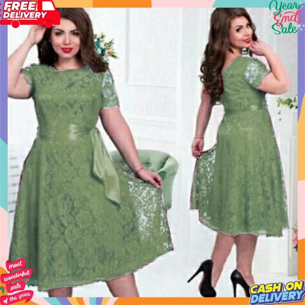 Dress Brukat Wanita Gereja Dreis Atal Sres Natal Ukuran S M L Xl Xxl Midi Dress Brokat Simpel Long D