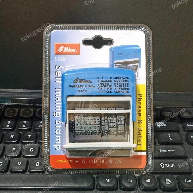 

Stempel Tanggalan Shiny S312 / S-312 (Self Ink) Phrases & Dater Stamp