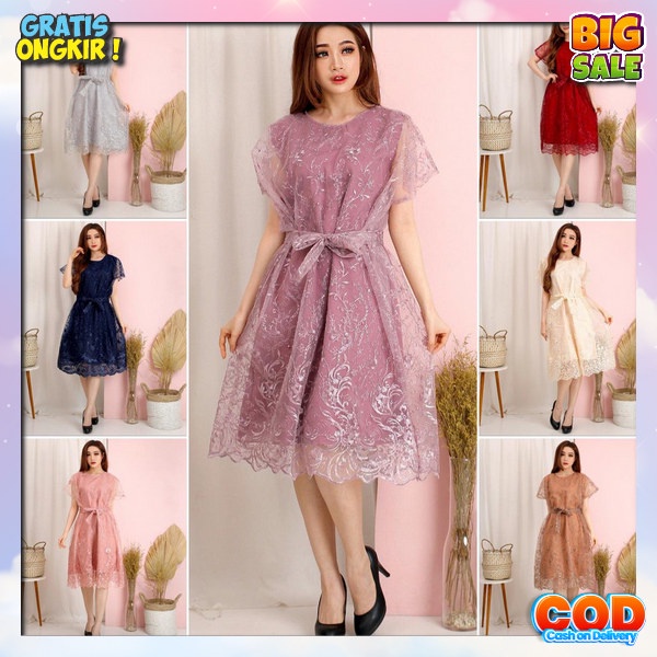 Brucat Murah Import Dress Brukat Premium Ukuran M L Xl Rok Dreas Wanita Brokat Mini Dres Fashion Per