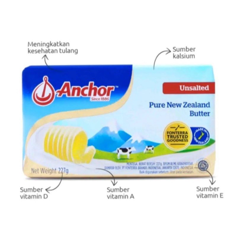 

Anchor butter unsalted 227g
