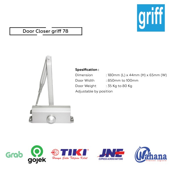 Door Closer griff 78 Kunci Pintu Kayu Penutup Pintu Aluminium