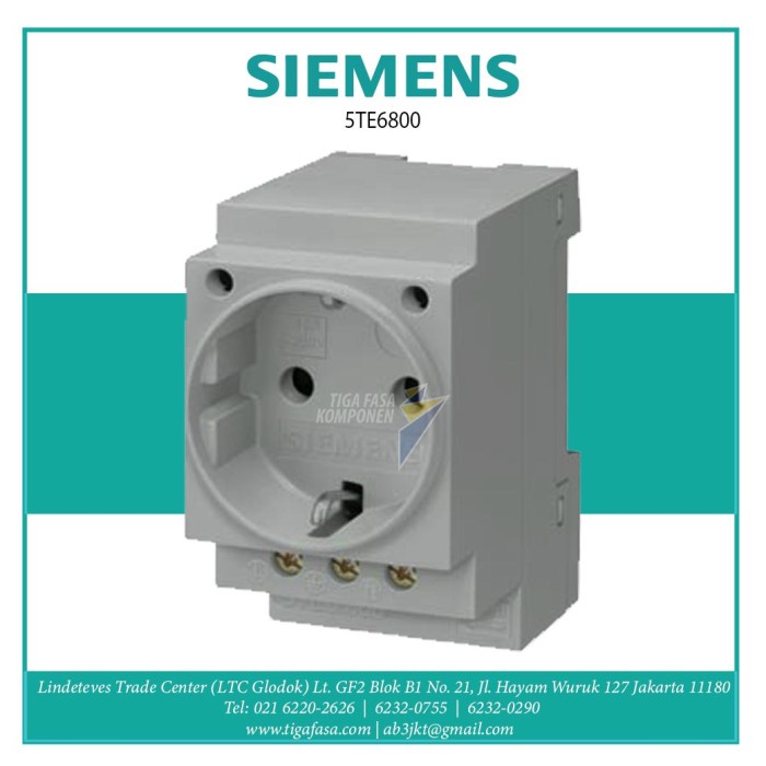 Din Rail Socket 16A Siemens 5Te6800