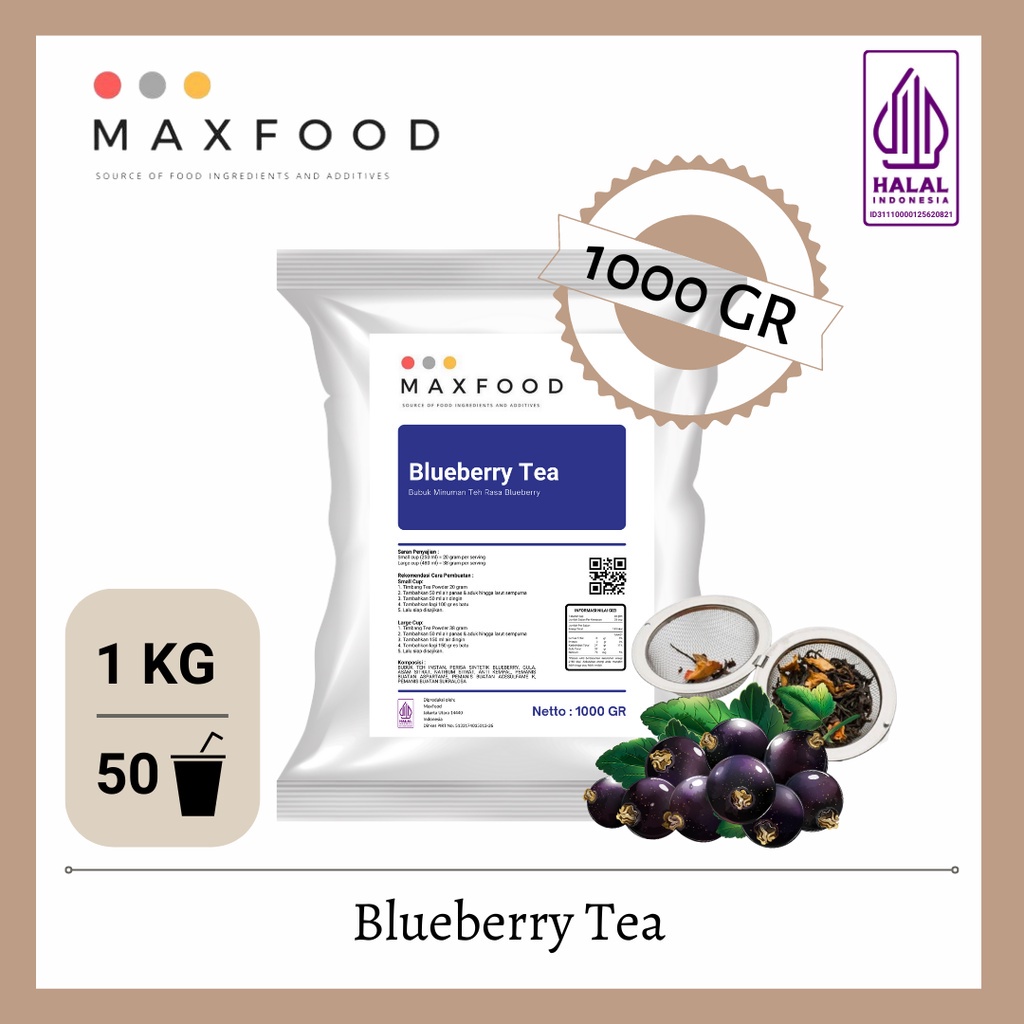 

Bubuk Minuman Blueberry Tea Instant / Minuman Instan Teh Blueberry ( 1kg )