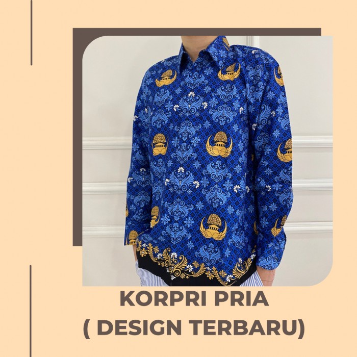 Murah SERAGAM BATIK BAJU KORPRI PRIA TERBARU / BAJU BATIK KORPRI BARU NON COD