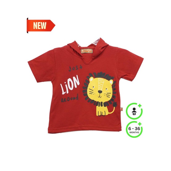 Natawa Tshirt Hodie Anak Kecil Merah Sablon Just Lion