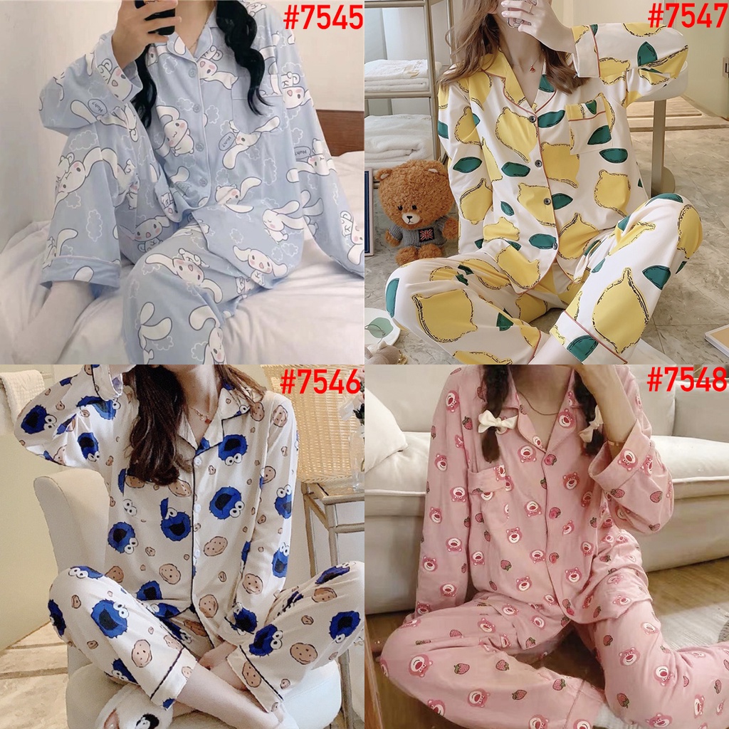 LEISURE WEAR Piyama Baju Tidur Wanita PP Import Umisuka Fashion Korea Lengan Panjang Celana Panjang 