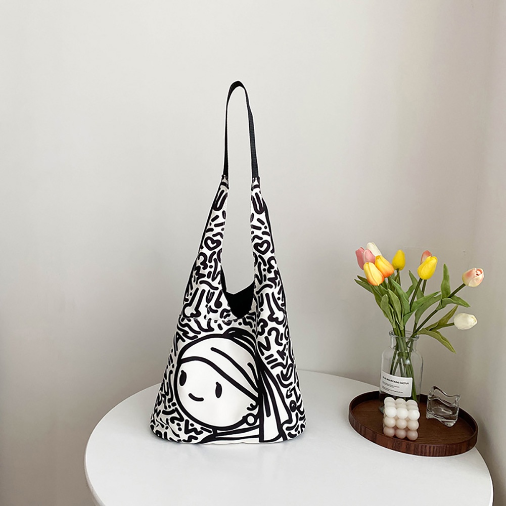 ❡Tas Bahu Kanvas Wanita Tas Tangan Belanja Lukisan Seni Fashion Kapasitas Besar