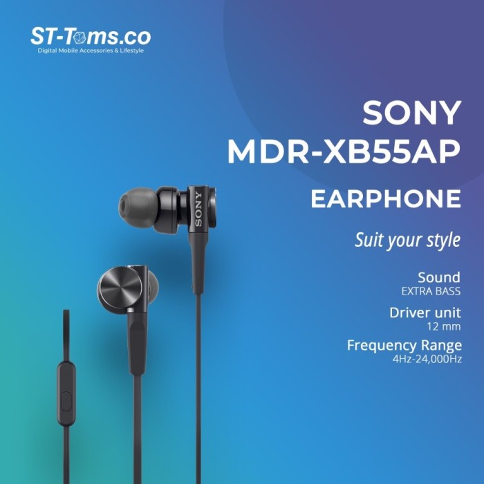 SONY IN-EAR EXTRA BASS HEADPHONE MDR-XB55AP / XB 55AP