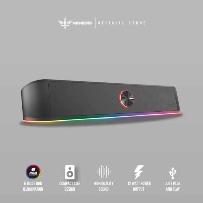 Terlaris Nyk Nemesis X60 / X-60 Quantum Soundbar Gaming Speaker Rgb