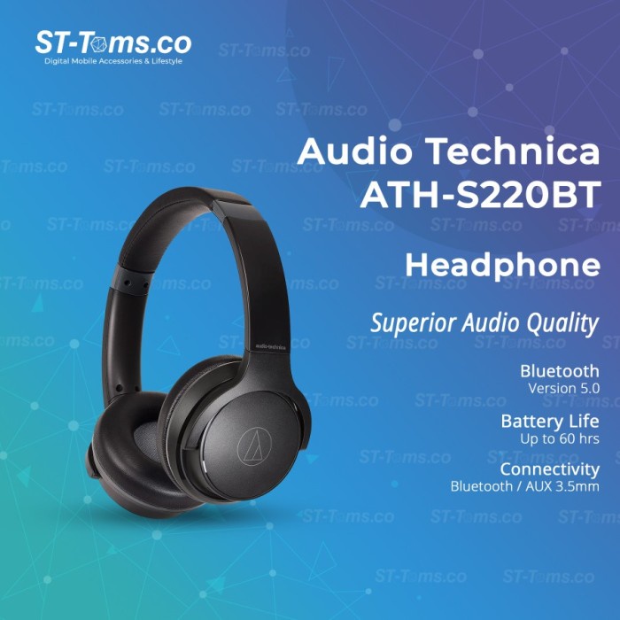 AUDIO TECHNICA ATH-S220BT / S220 BT BLUETOOTH HEADPHONES HEADSET