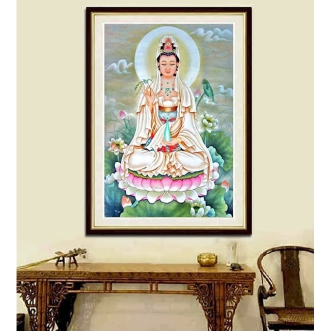 Bestseller Diy Diamond Painting. Dewi Guan Yin / Kwan Yim Di Teratai 70X90Cm D209