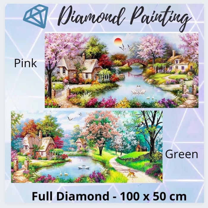 Bestseller (Ukuran Besar ) Diy Diamond Painting Full Round - Home Village