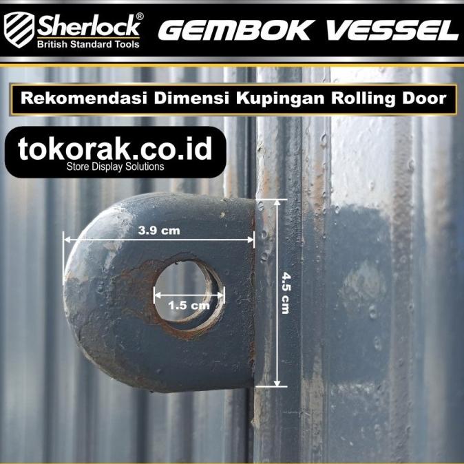 Gembok Vessel Folding Gate Sherlock Gembok Tabung Ruko Gudang Toko