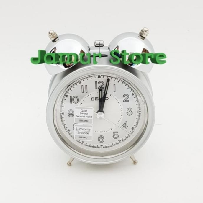 Jam Beker Weker Seiko Lumibrite Quite Sweep QHK035S/Seiko Weker Silver