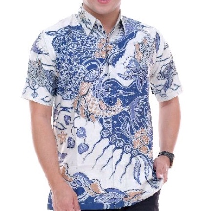 BATIK TULIS ASLI KEMEJA BATIK TULIS PRIA LENGAN PENDEK DALAM LAPIS PURING MOTIF TERBARU KAIN SATIN