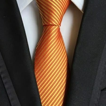 dasi Dasi pria motif salur warna orange 3 inchi(Q7C5) dasi pria formal dasi instan resleting termura