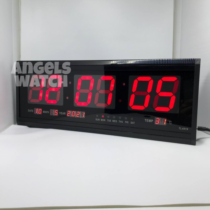 TERBARU jam dinding digital LED merah TL-4819 jam digital besar