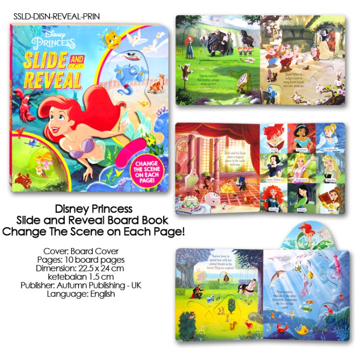 PROMO DISNEY PRINCESS SLIDE AND REVEAL BUKU CERITA PRINCESS INTERAKTIF TERMURAH