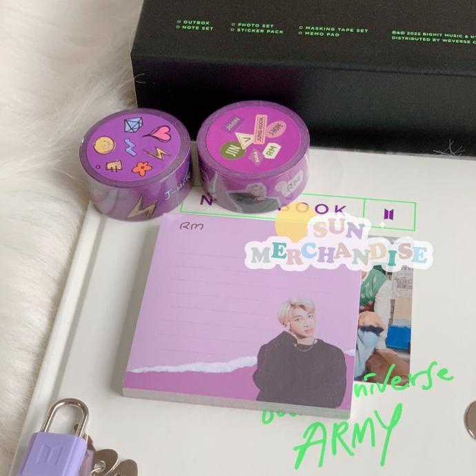 

BTS Official Memo Pad + Masking Tape - Sticky Note DECO KIT Sharing