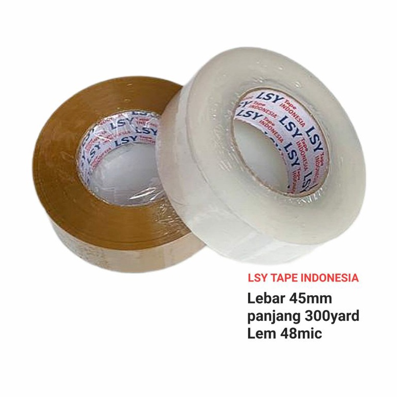 

90 lakban bening / coklat 45mm x 300yard full (super lengket) LSY TAPE INDONESIA 33