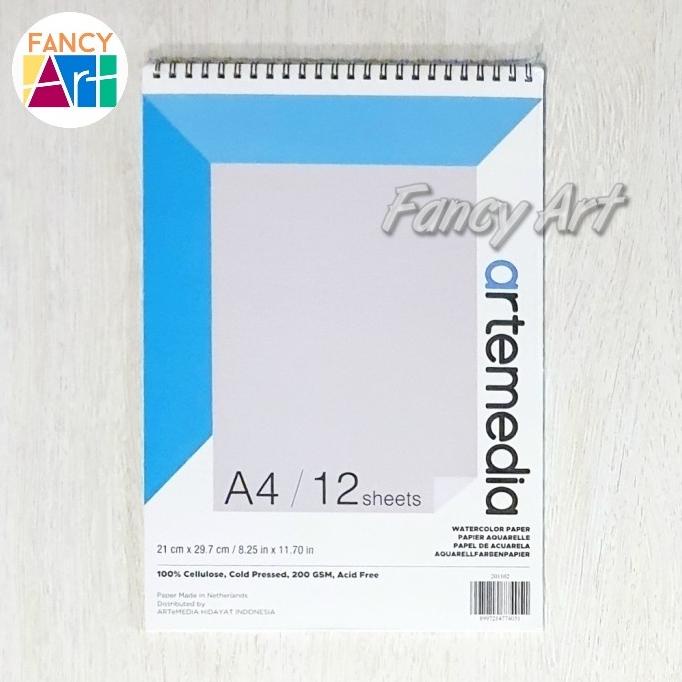 

Artemedia Watercolor Book A4 Wirebound 200gsm 12sheets Kertas Gambar