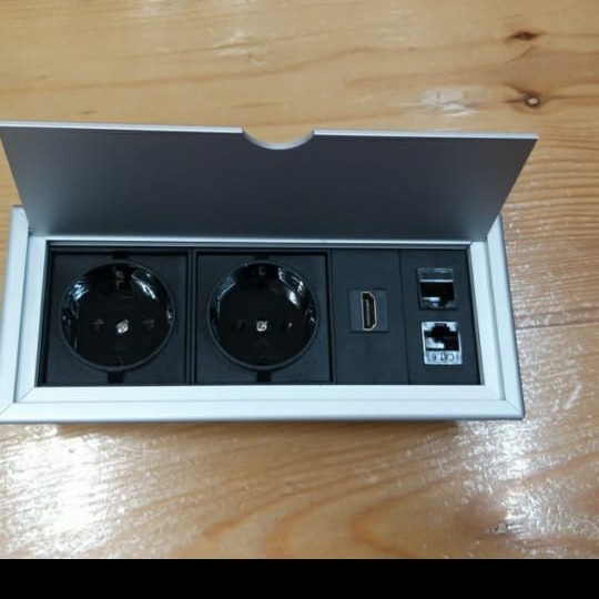 Stop Kontak Meja 2 Power Lan Cat6 Rj45 Data