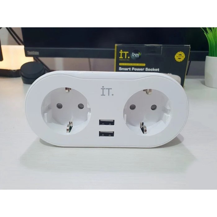 It Ps02 Smart Power Socket Dual Plug Usb Wifi Strip Colokan Listrik