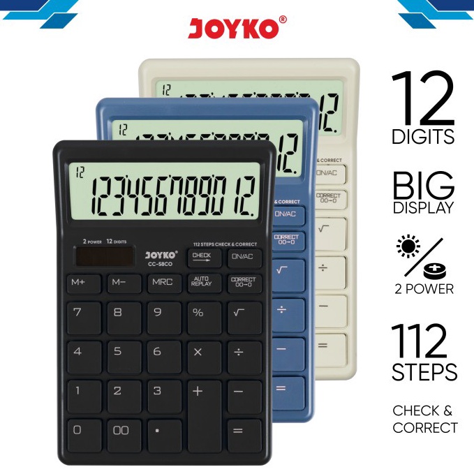 

Stock Terupdate Calculator Kalkulator Joyko CC-58CO 12 Digits Order lagi