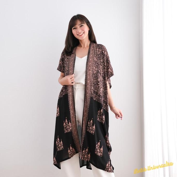 Long Kimono Outer Batik Modern. Long Cardigan Jumbo Big - Castle