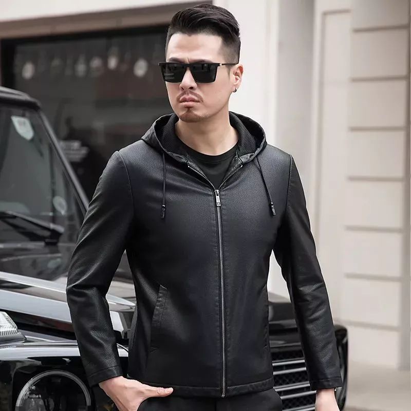 Jaket Kulit Asli Pria - Jaket kulit Casual Hoodie - Jaket kulit Domba Asli