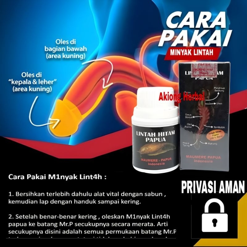 (Privasi Aman)Minyak Lintah Hitam Papua Asli100% Original-Obat Pembesar Mr.P Permanen