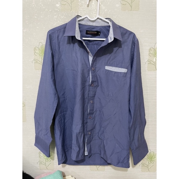 Preloved Baverre Kemeja Biru Pria / Blue Shirt Man Size S