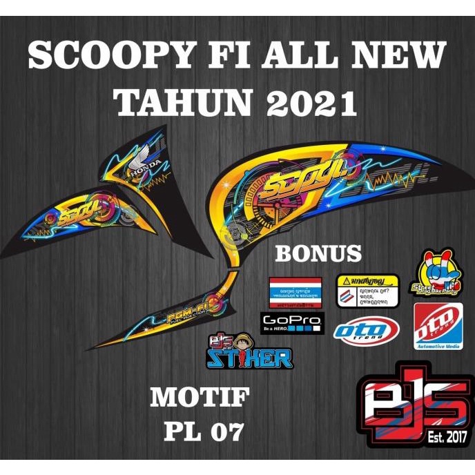 SALE decal striping hologram transparan uv scoopy all new 2021 PL 07 Termurah