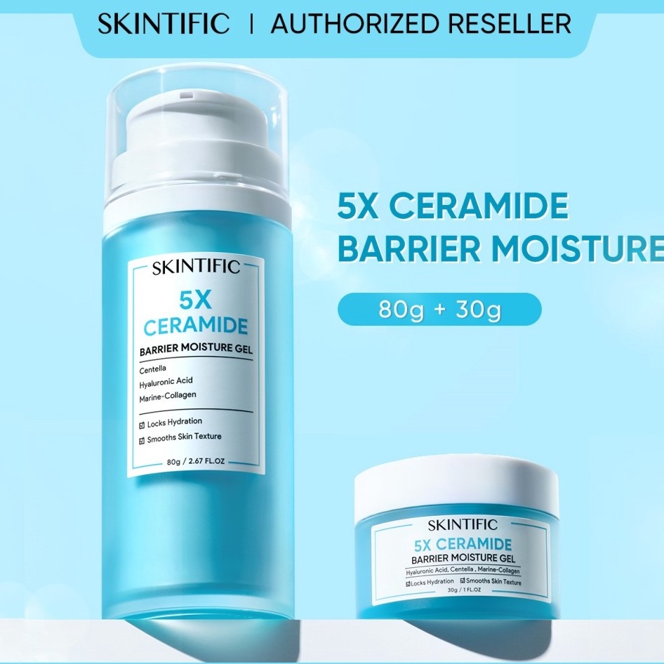 ☌➜✥ 【BPOM】【100% Ori】2PCS SKINTIFIC 5X Ceramide Barrier Repair Moisture Gel 30g Kulit Sensitif Skinti