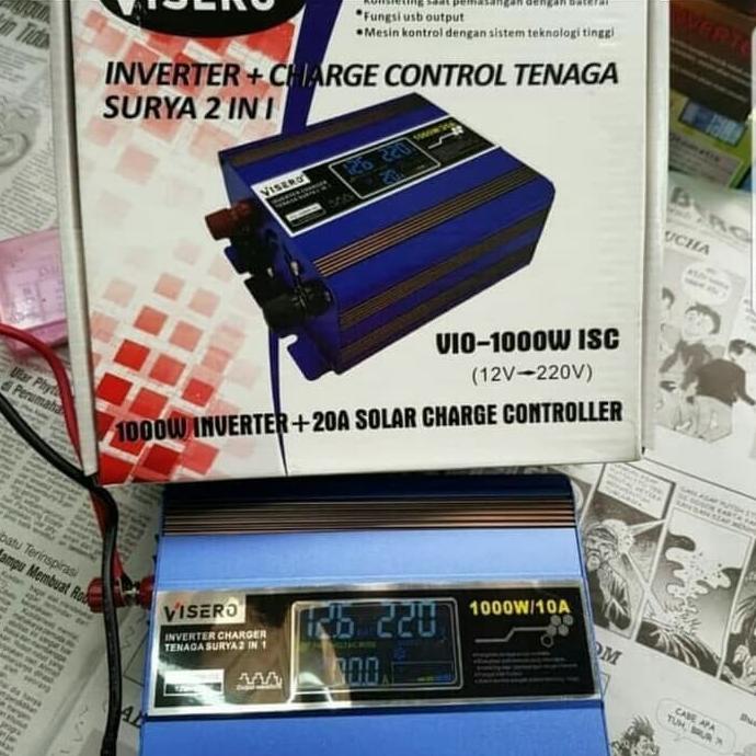 visero power inverter plus solar conntloer 1000W plus charger 12v 20A