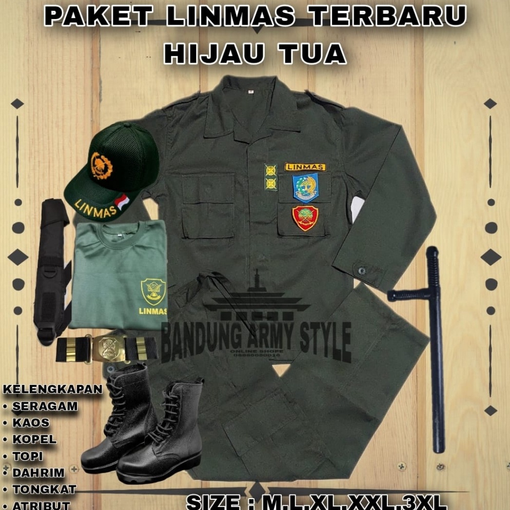 Special Promo SERAGAM LINMAS. PAKAIAN LINMAS. SERAGAM HANSIP TERBARU .LINMAS HIJAU ARMY ,STELAN LINM