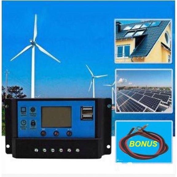 Panel Surya 50W 50Wp + Kabel & Solar Charge Controller