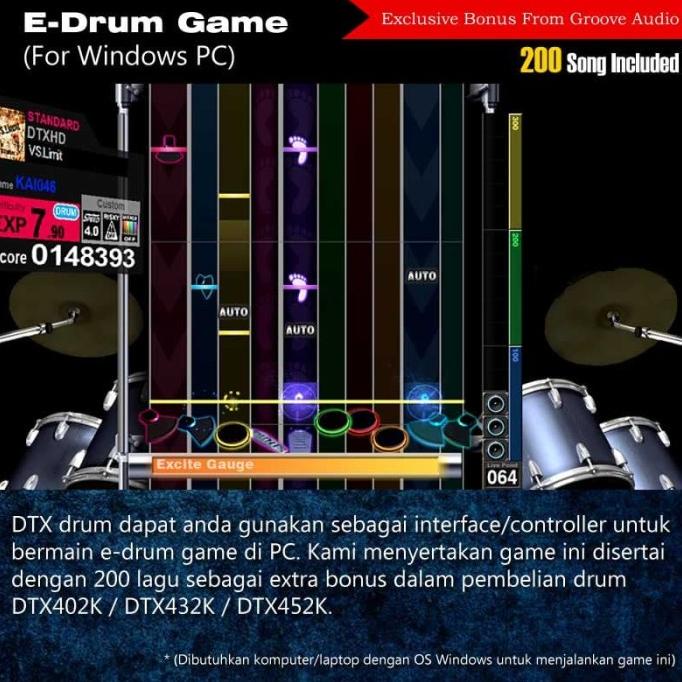 Drum Elektrik Yamaha Dtx432K Upgraded Snare / Dtx432 / Dtx 432 / 432K