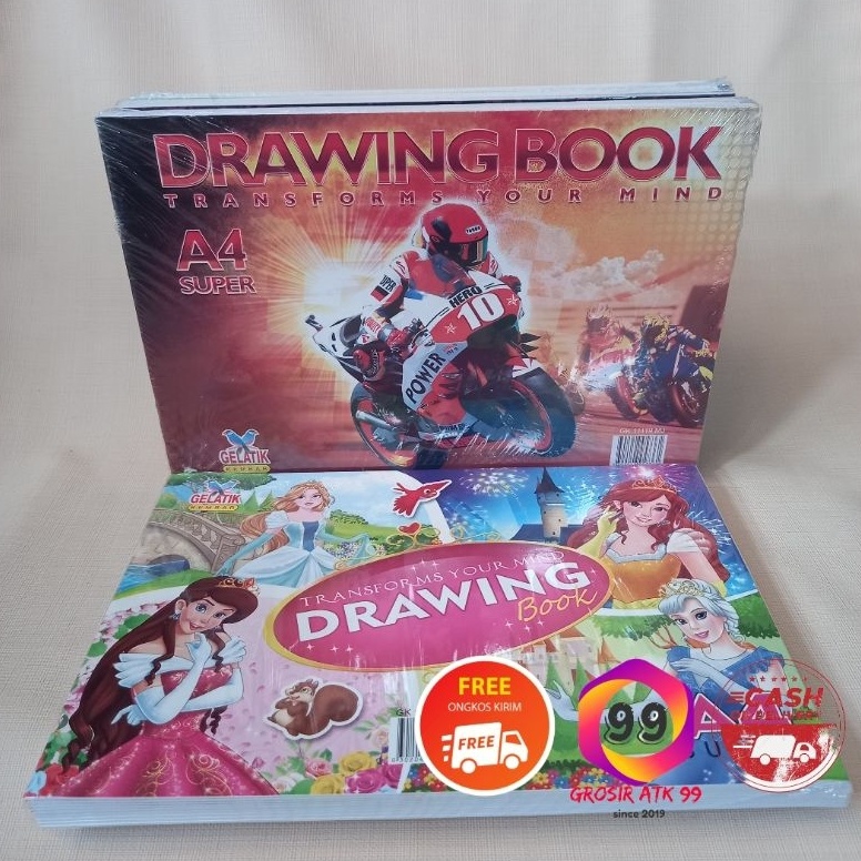 

48 BUKU GAMBAR a4/buku gambar gelatik/gelatik kembar/buku mewarnai/Drawing Book Terbaru