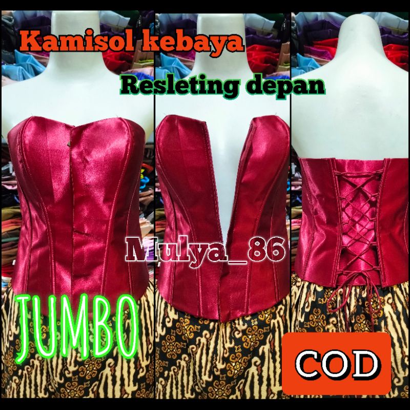 DEPAN sleting JUMBO Kamisol Kebaya /Longtorso/Bustier/Kemben/Bustier