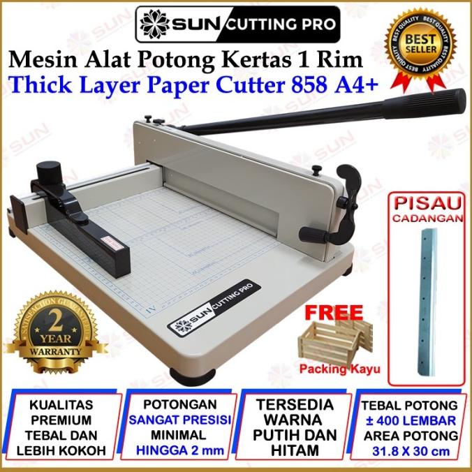 

Alat Pemotong Kertas 1 rim A4 - Mesin Thick Layer Paper Cutter A4 858